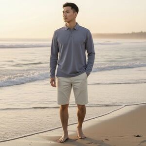 Tommy Bahama Men’s Long Sleeve Polo Shirt – Size Small – Modal Blend